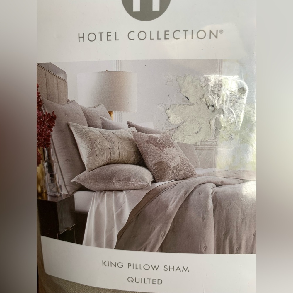 Hotel Collection Remnant Quilted 1 King Pillow Shams Beige